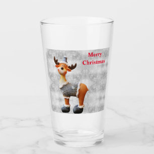 Frohe Weihnachtsschlange mit einem Hut Glas
