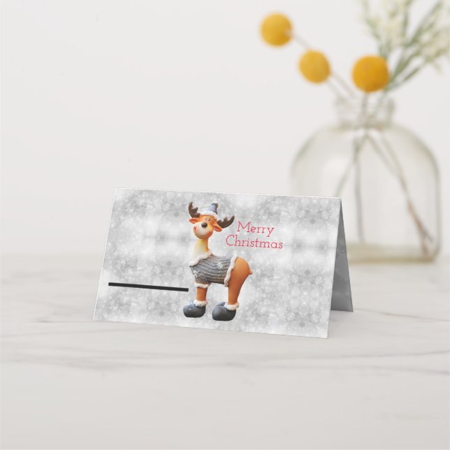 Frohe Weihnachtsschlange mit einem Hut Platzkarte (Vorderseite)