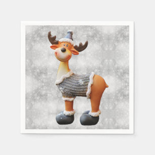 Frohe Weihnachtsschlange mit einem Hut Serviette