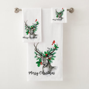 Frohe Weihnachtsschmiede und Kardinal Badhandtuch Set