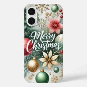 Frohe Weihnachtsschmuck Bliss iPhone 16 Hülle