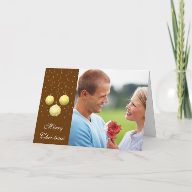 Frohe Weihnachtsschmuck Feiertagskarte (Vorderseite)