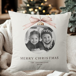 "Frohe Weihnachtsschmuck Foto - Custom Holiday Kissen