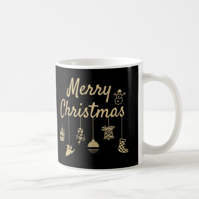 Frohe Weihnachtsschmuck Gold Kaffeetasse (Rechts)