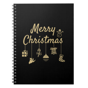 Frohe Weihnachtsschmuck Gold Notizblock