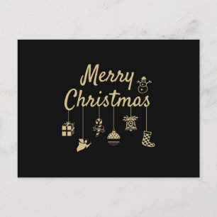 Frohe Weihnachtsschmuck goldene Farbe goldene Deko Postkarte