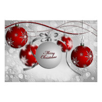 Frohe Weihnachtsschmuck in Silver und Rot