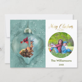 Frohe Weihnachtsschmuck Rentier Foto Karte