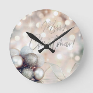 Frohe Weihnachtsschmuck Runde Wanduhr