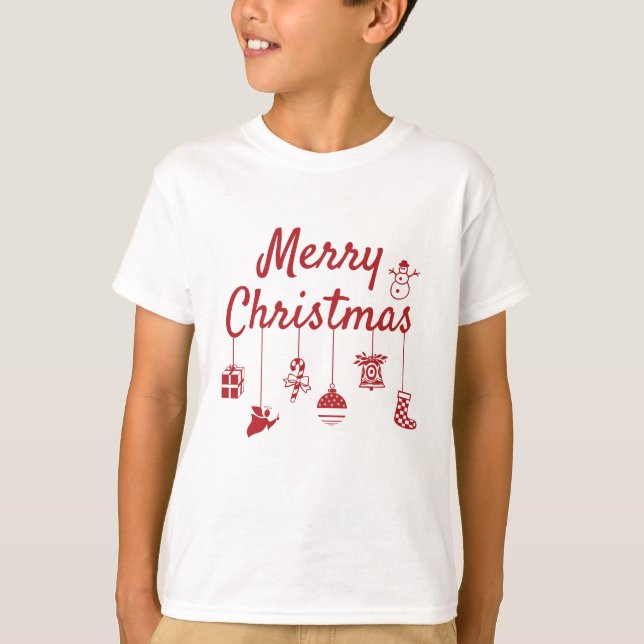 Frohe Weihnachtsschmuck T-Shirt (Vorderseite)