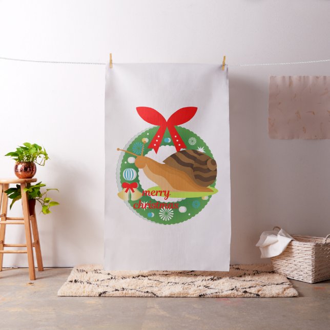 Frohe Weihnachtsschnecke Stoff (Beispiel)