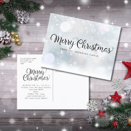 Frohe Weihnachtsschnee Corporate Holiday Postkarte