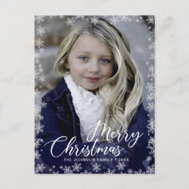 Frohe Weihnachtsschnee Pinselschrift FOTO Gruß Postkarte