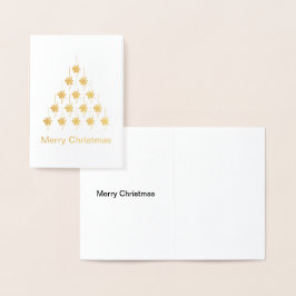 Frohe Weihnachtsschnee Sterne Tree Holiday Folienkarte