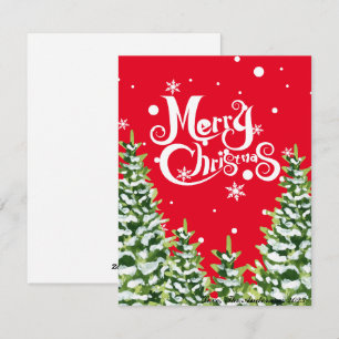 Frohe Weihnachtsschneebaume Weihnachtskarte Feiertagskarte