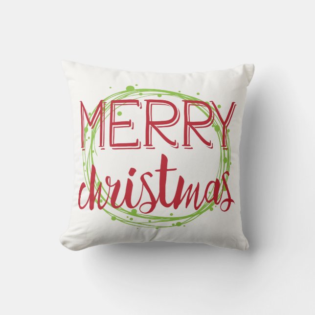 Frohe Weihnachtsschneebubbles Holiday Throw Kissen (Vorderseite)