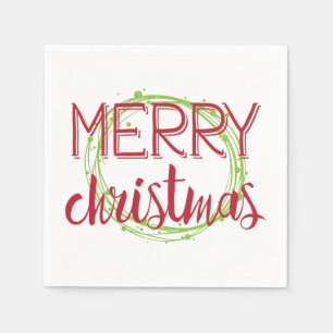 Frohe Weihnachtsschneebubbles Wreath Holiday Napki Serviette