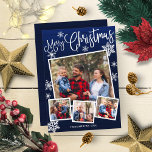 Frohe Weihnachtsschneeflocke 4 Fotos Collage Rusti Einladung<br><div class="desc">Frohe Weihnachtsschneeflocke 4 Fotos Collage Rustikale Einladung</div>