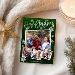 Frohe Weihnachtsschneeflocke Rustikale 4 Fotos Postkarte<br><div class="desc">Frohe Weihnachtsschneeflocke Rustikale 4 Fotos Postkarte</div>