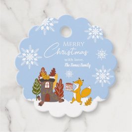 Frohe Weihnachtsschneeflocken Fox Animal Geschenkanhänger