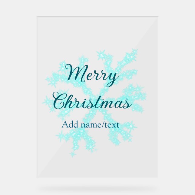 Frohe Weihnachtsschneeflocken Glitzer funkeln ni Acrylschild (Vorderseite)