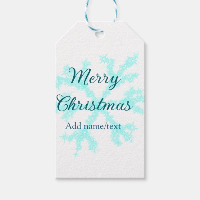 Frohe Weihnachtsschneeflocken Glitzer funkeln ni Geschenkanhänger (Vorderseite)