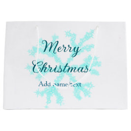 Frohe Weihnachtsschneeflocken Glitzer funkeln ni Große Geschenktüte