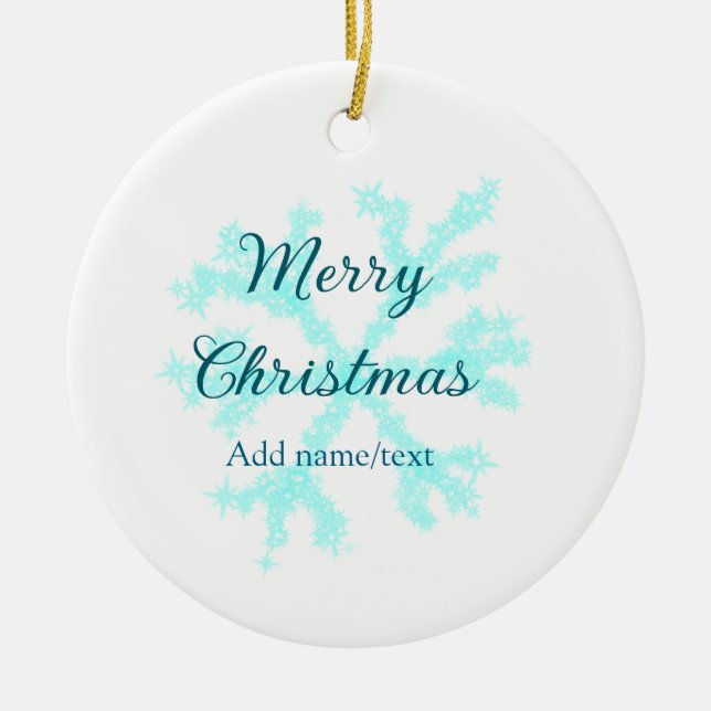 Frohe Weihnachtsschneeflocken Glitzer funkeln ni Keramik Ornament (Vorne)