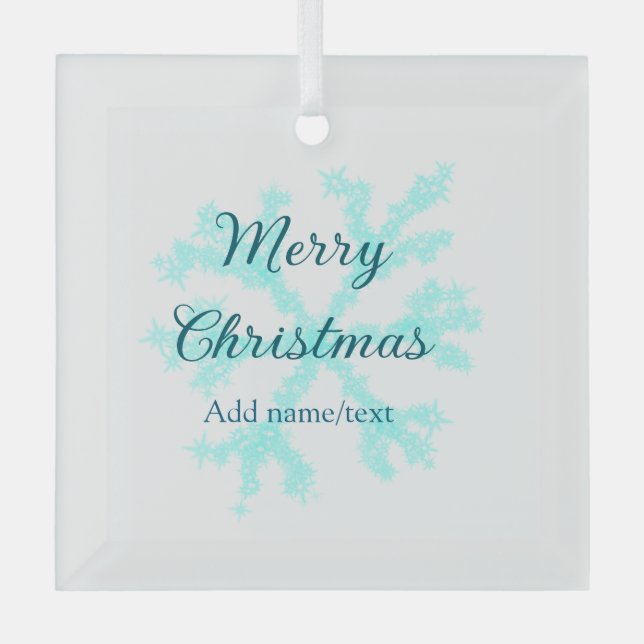 Frohe Weihnachtsschneeflocken Glitzer funkeln ni Ornament Aus Glas (Vorderseite)