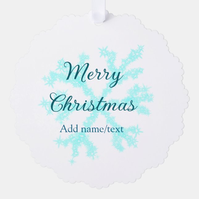 Frohe Weihnachtsschneeflocken Glitzer funkeln ni Ornament Karte (Vorderseite)