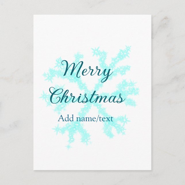 Frohe Weihnachtsschneeflocken Glitzer funkeln ni Postkarte (Vorderseite)