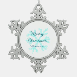 Frohe Weihnachtsschneeflocken Glitzer funkeln ni Schneeflocken Zinn-Ornament