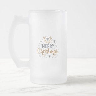 Frohe Weihnachtsschneeflocken, gutes Neues Jahr Mattglas Bierglas