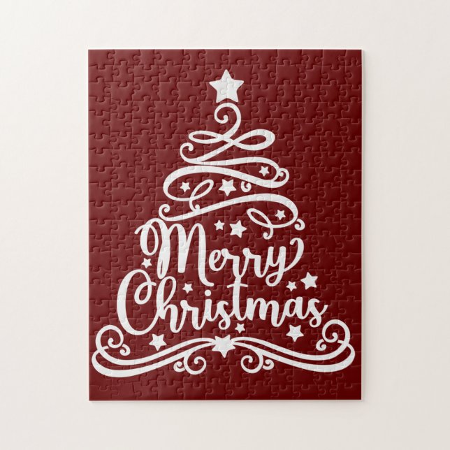 Frohe Weihnachtsschneeflocken, gutes Neues Jahr Puzzle (Vertikal)