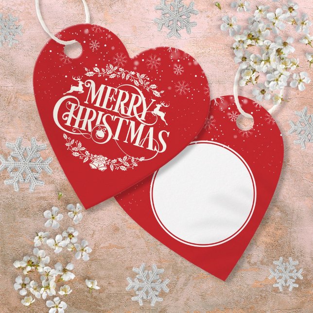 Frohe Weihnachtsschneeflocken Klassisches Elegante Geschenkanhänger (Merry Christmas Snowflakes Classic Elegant Favor Tags)