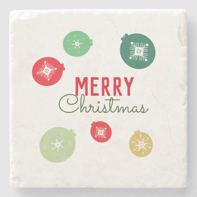 Frohe Weihnachtsschneeflocken Ornament Untersetzer (Vorderseite)