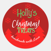 Frohe Weihnachtsschneeflocken Rot-Label