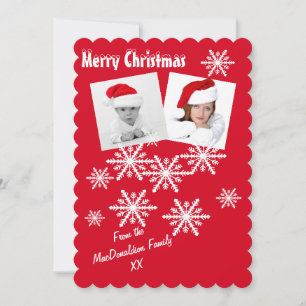 Frohe Weihnachtsschneeflocken rote Weihnachtszeit Feiertagskarte