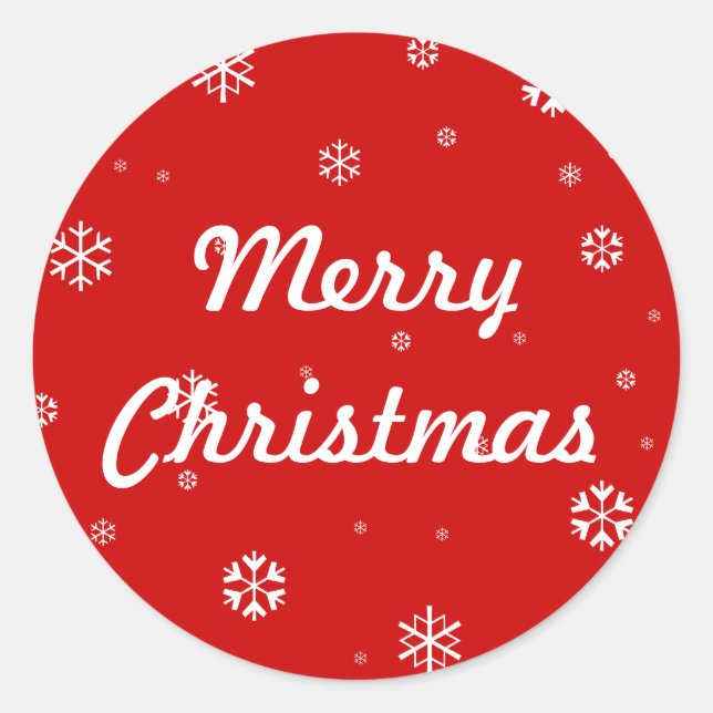 Frohe Weihnachtsschneeflocken Runder Aufkleber (Vorderseite)