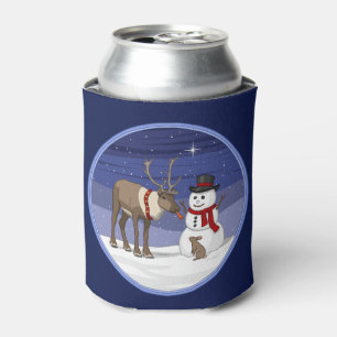 Frohe Weihnachtsschneemann & Niedliche Rentiere Dosenkühler
