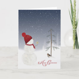 Frohe Weihnachtsschneemänner Feiertagskarte