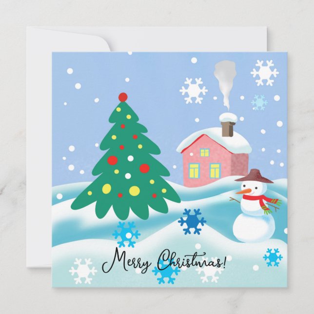 Frohe Weihnachtsschneemänner Feiertagskarte (Vorderseite)