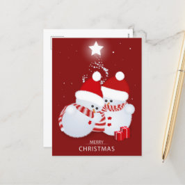 Frohe Weihnachtsschneemänner Feiertagspostkarte