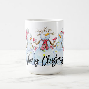 Frohe Weihnachtsschneemänner Kaffeepause Tasse
