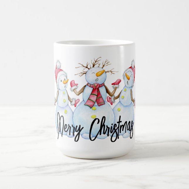 Frohe Weihnachtsschneemänner Kaffeepause Tasse (Mittel)