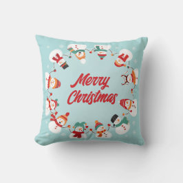 Frohe Weihnachtsschneemänner Kissen