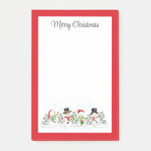 Frohe Weihnachtsschneemänner Post-it-Notizen