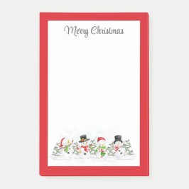 Frohe Weihnachtsschneemänner Post-it-Notizen Post-it Klebezettel