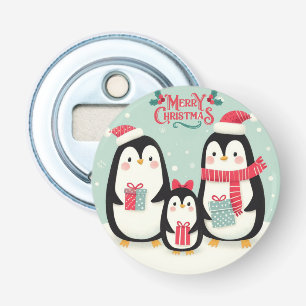 Frohe Weihnachtsschneepinguine Flaschenöffner