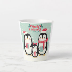 Frohe Weihnachtsschneepinguine Milchtasse